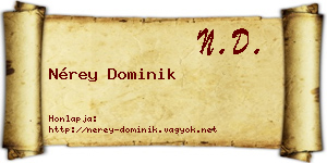 Nérey Dominik névjegykártya