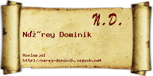 Nérey Dominik névjegykártya
